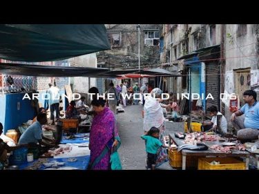 インドの旅6🇮🇳マーケット散策！野菜や魚の食料品と生活雑貨の市場を見て歩く・民家が並ぶ町並みを写真撮影町歩き・コルカタの大人気なお菓子屋さんでスイーツ購入