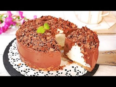 Chocolate mousse cake【No Bake Texture of angel】生チョコレートムースケーキ【焼かずに作る天使の食感】